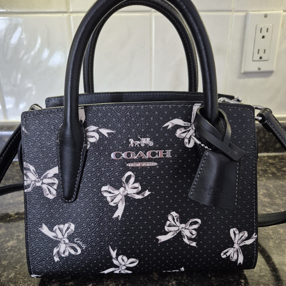 Small Coach Black With Bows Purse